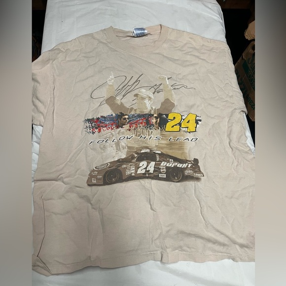 Jeff Gordon # 24 T-Shirt Follow His Lead, Winner Takes All Size Extra Large - Picture 1 of 4